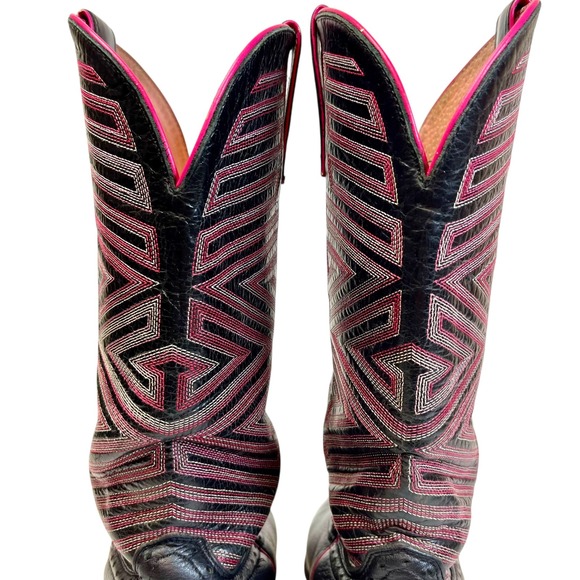 Ariat Outsider 10017368 Black Pink Stitch Western Cowboy Boots Women's 9.5B - Picture 4 of 12